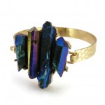 Titanium Rainbow Five Point Quartz Crystal Bracelet